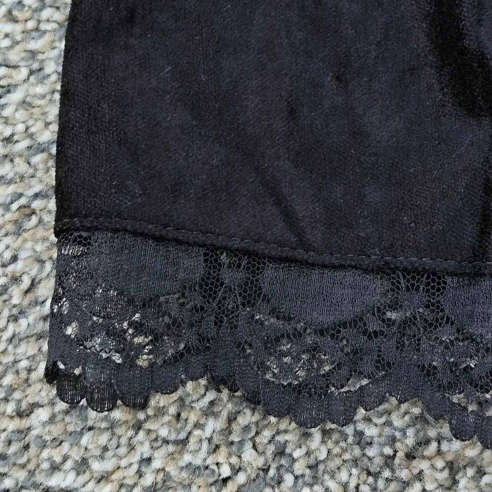 Widow Dolls Kill Skirt Goth Upside Down Cross Side Zip Velour Short Lace NWT 3X